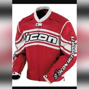 New ICON DAYTONA LEATHET ARMOUREDMOTORCYCLE JACKET Retail $550.00